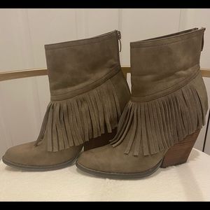 Very Volatile Fringe Booties